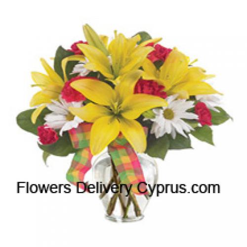 Lilies and Carnations with Seasonal Flowers