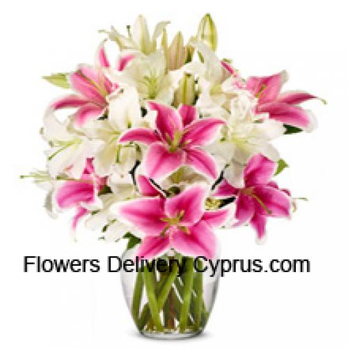 Dreamy White and Pink Lilies