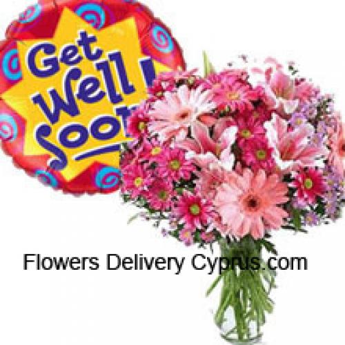 Cute Assorted Flowers and Balloon