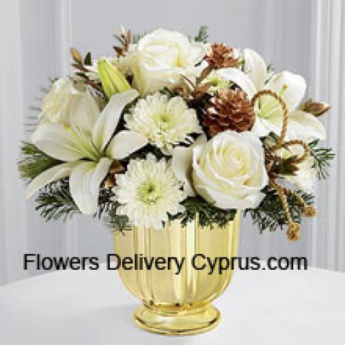 Splendid Arrangement of Lilies, Roses etc